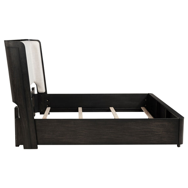 Coaster Leandro 55-Inch King Wingback Bed Burnished Black