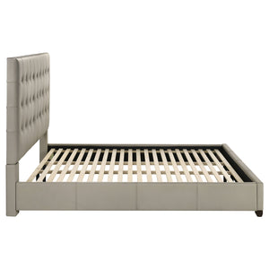 Coaster Medley Genuine Leather King Platform Bed Tan