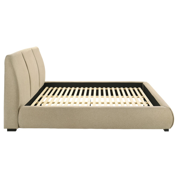 Coaster Mokena 46-Inch Upholstered King Platform Bed Brown