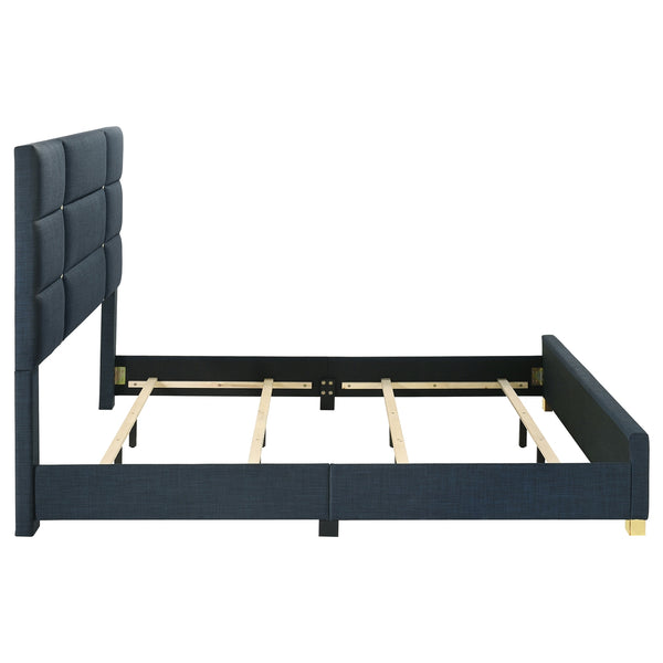 Coaster Ines 52-Inch Fabric Upholstered King Panel Bed Navy