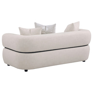 Coaster Jeanette 3-Piece Fabric Upholstered Round Arm Sofa Set Beige