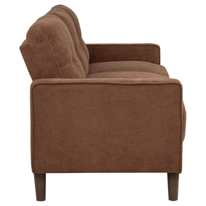 Coaster Bowen Ii 2-Piece Fabric Upholstered Track Arm Sofa Set Rust