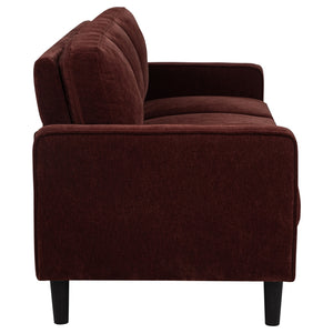 Coaster Ruth 3-Piece Fabric Upholstered Track Arm Sofa Rust Red