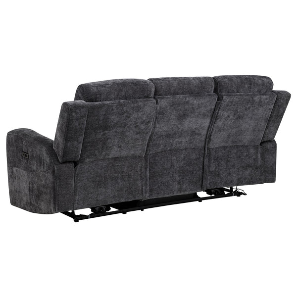 Coaster Kennett 2-Piece Chenille Power Reclining Sofa Set Dark Grey