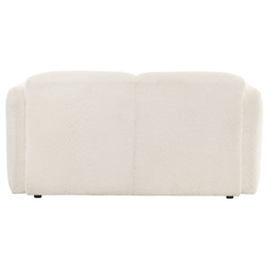 Coaster Dorset Fabric Upholstered Round Track Arm Loveseat White