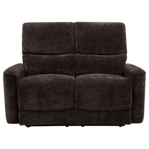 Coaster Navarro Chenille Upholstered Reclining Loveseat Dark Brown