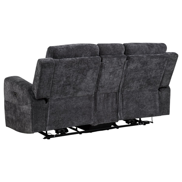 Coaster Kennett Chenille Upholstered Power Reclining Loveseat Grey