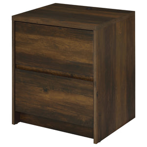 Coaster Westpark 2-Drawer Nightstand LED Lights & Usb Dark Pine