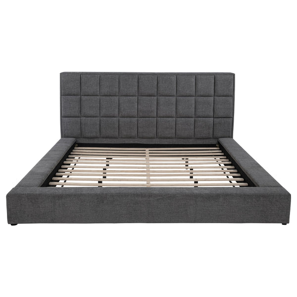 Coaster Dreux Upholstered Queen Panel Platform Bed Grey