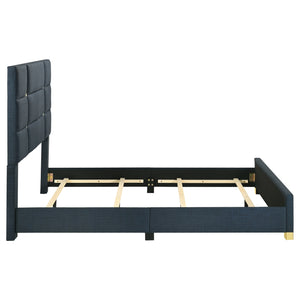 Coaster Ines 52-Inch Fabric Upholstered Queen Panel Bed Navy