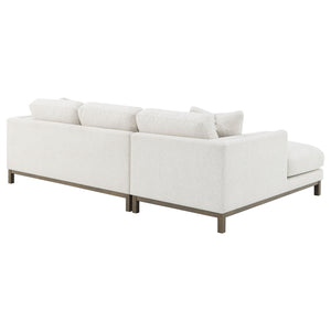 Coaster Geneva Boucle Upholstered Sectional Chaise Sofa Sand