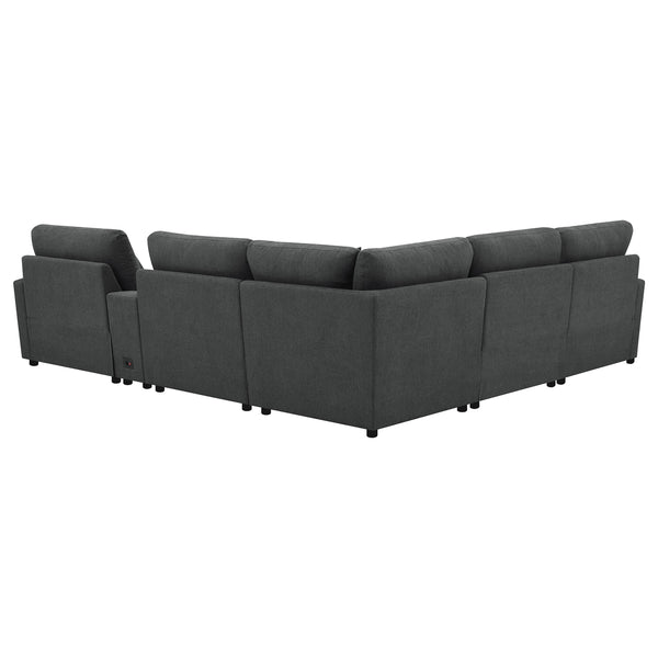 Coaster Collins 6-Piece Modular Power Reclining Sectional Dark Grey