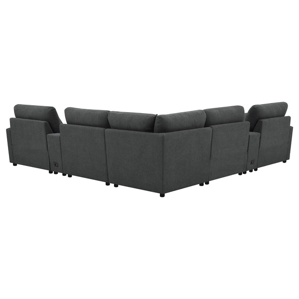 Coaster Collins 7-Piece Modular Power Reclining Sectional Dark Grey