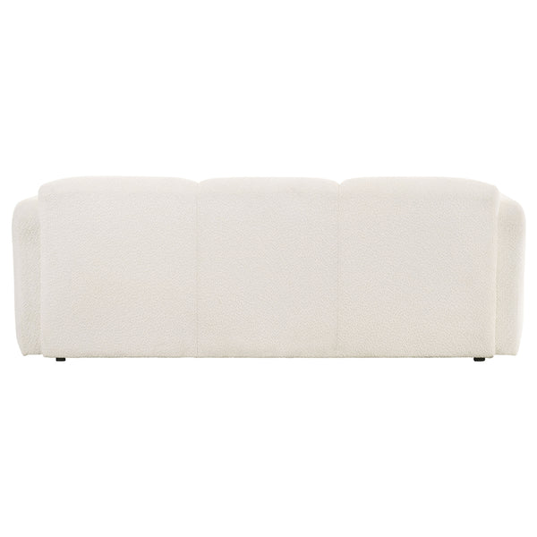 Coaster Dorset Fabric Upholstered Round Track Arm Sofa White