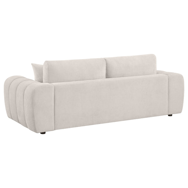 Coaster Burnett Chenille Upholstered Wide Arm Sofa Ivory