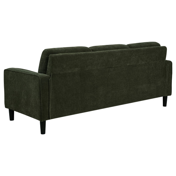 Coaster Ruth 77-Inch Fabric Upholstered Track Arm Sofa Matcha Green