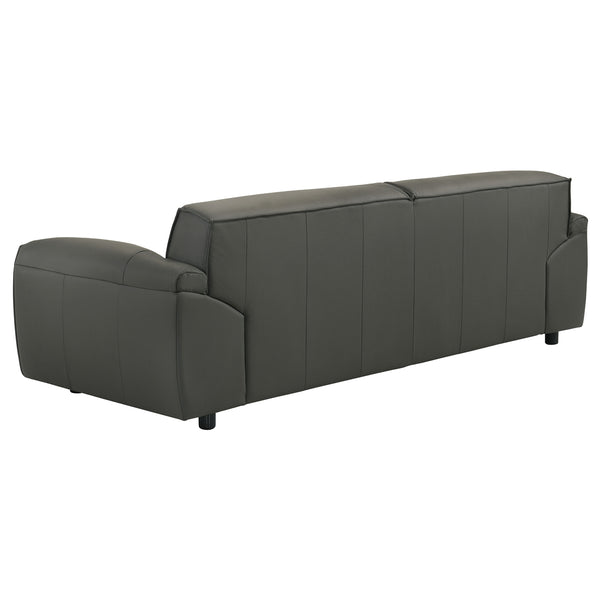 Coaster Buxton Top Grain Leather Upholstered Sofa Graphite