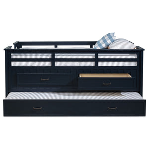 Coaster Carlsbad Wood Twin Captains Bed With Trundle Navy Blue