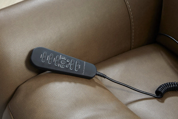 Flexsteel Zero Gravity Artemis Fabric Power Rocking Recliner with Power Headrest, Lumbar, Heat & Massage in Cappuccino