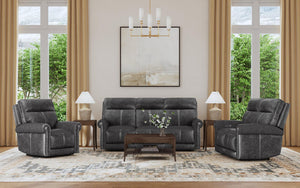 Flexsteel Zero Gravity Alexander Leather Power Recliner with Power Headrest & Lumbar in Mica