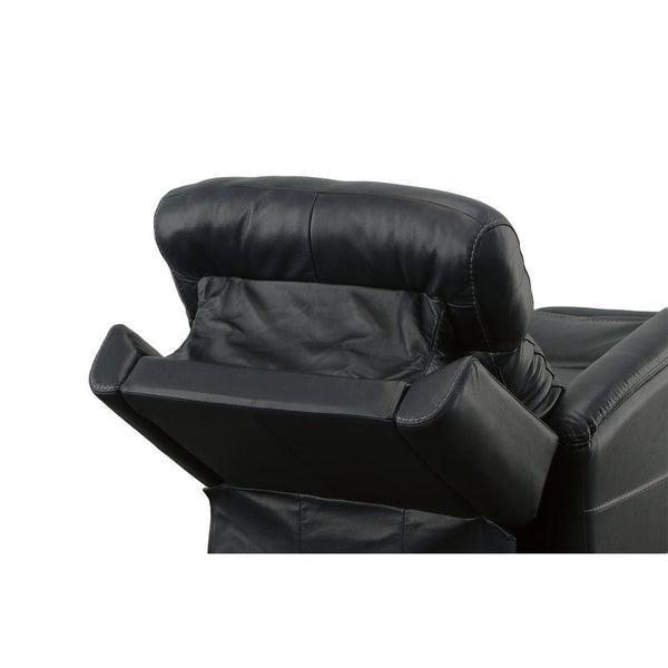 Flexsteel View Leather Power Swivel Recliner with Power Headrest in Ocean