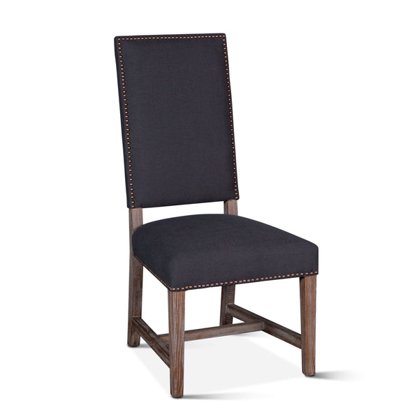 Home Trends Design Upholstered Seating High Back Formal Dining Chair in Charcoal