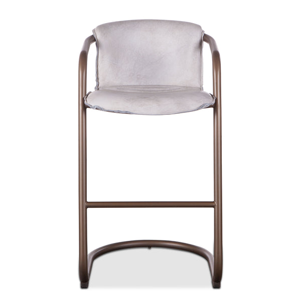 Home Trends Design Portofino Leather Bar Chair Vintage White