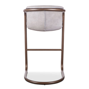 Home Trends Design Portofino Leather Bar Chair Vintage White