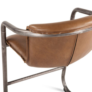 Home Trends Design Portofino Distressed Chestnut Leather Counter Stool