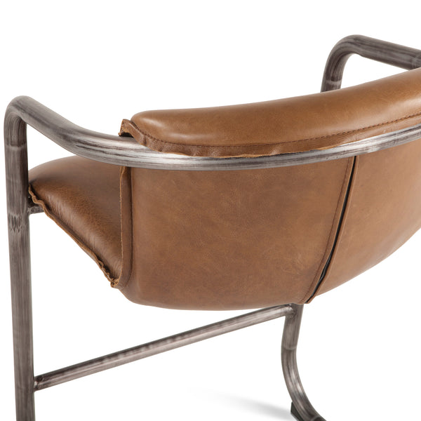 Home Trends Design Portofino Distressed Chestnut Leather Counter Stool