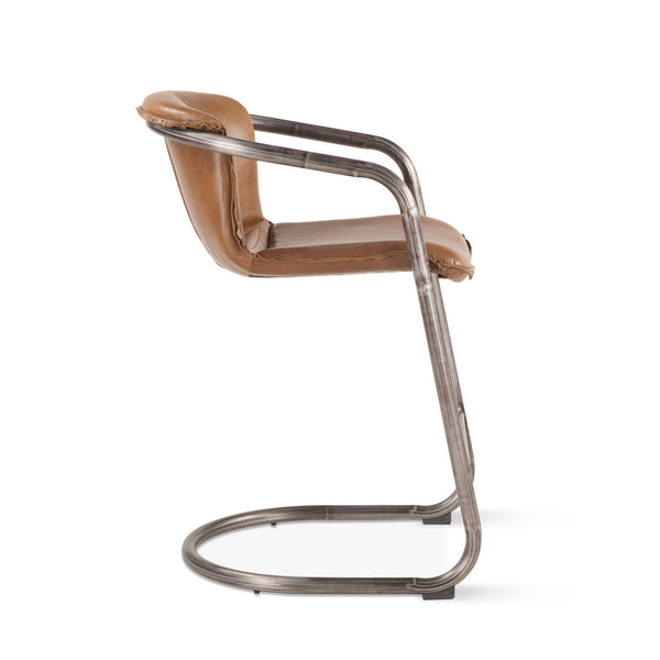 Home Trends Design Portofino Distressed Chestnut Leather Counter Stool