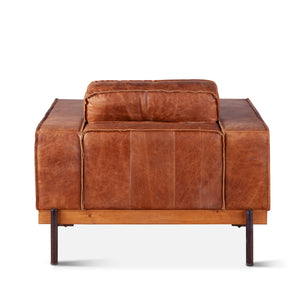 Home Trends Design Portofino Modern Leather Armchair in Vintage Cognac