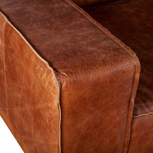 Home Trends Design Portofino Modern Leather Armchair in Vintage Cognac