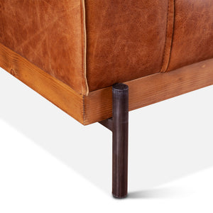 Home Trends Design Portofino Modern Leather Armchair in Vintage Cognac
