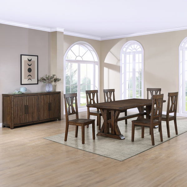 Steve Silver Auburn Dining Side Chair In Dark Tobacco