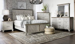 Steve Silver Bear Creek Queen Bed In White & Honey Smoke