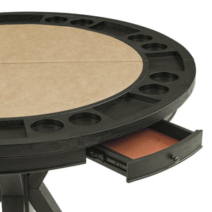Steve Silver Rylie Counter-Height Table With Game Top In Black Finish With Sand Faux-Leather
