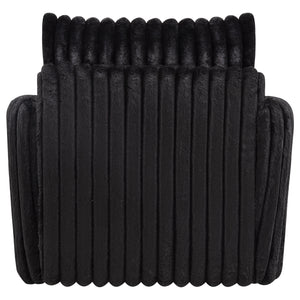 Coaster Sarco Corduroy Upholstered Swivel Accent Arm Chair Black