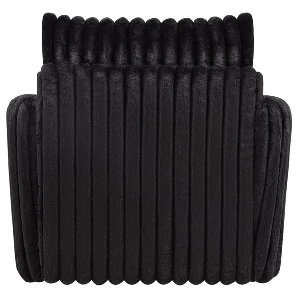 Coaster Sarco Corduroy Upholstered Swivel Accent Arm Chair Black