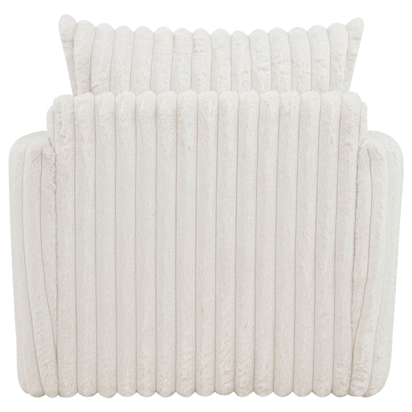 Coaster Sarco Corduroy Upholstered Swivel Accent Arm Chair Ivory