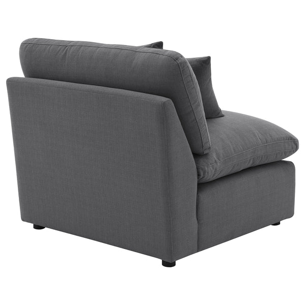 Coaster Hobson Upholstered Armless Chair Charcoal