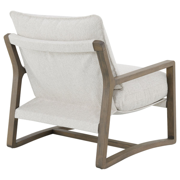 Coaster Geneva Boucle Upholstered Wood Arm Accent Chair Sand