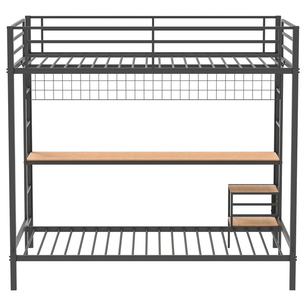Coaster Campus Metal Full Over Twin Workstation Bunk Bed Matte Black