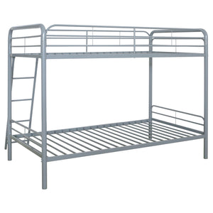 Coaster Carson Metal Twin Over Twin Bunk Bed Glossy Silver