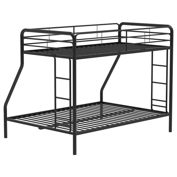 Coaster Carson Metal Twin Over Full Bunk Bed Glossy Black