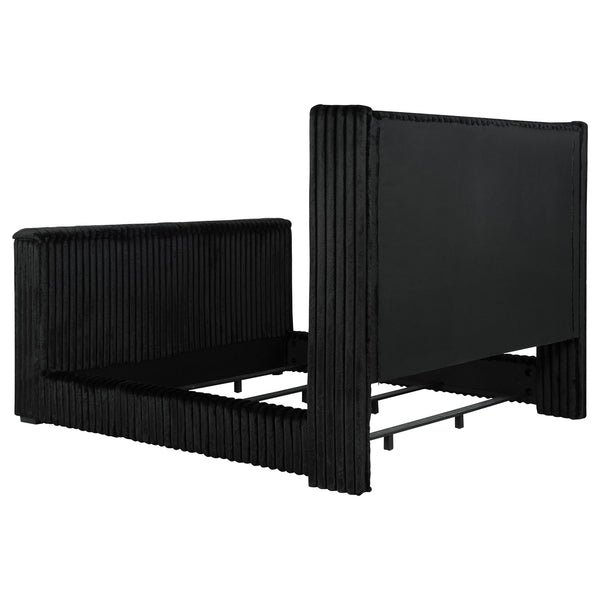 Coaster Centergrove Upholstered California King Wingback Tv Bed Black
