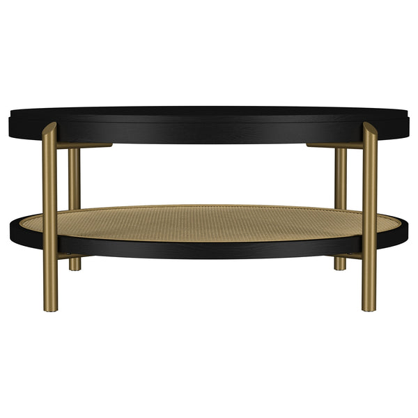 Coaster Arini 2-Piece Round Coffee & End Table Set Black