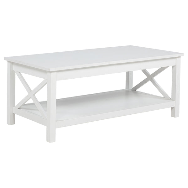 Coaster Skyview 3-Piece Rectangular Lift Top Coffee Table Set White