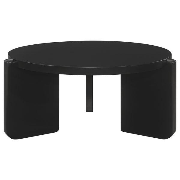 Coaster Cordova 2-Piece Solid Wood Coffee & End Table Set Black