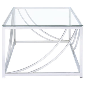 Coaster Lille 2-Piece Glass Top Coffee & End Table Set Chrome